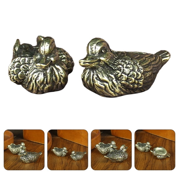LOLIPPYY Brass Duck Figurine for Decor Unique Handcrafted Golden Tabletop Accent 2.5 x 4.5 Inches