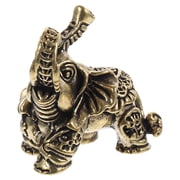 LOLIPPYY Golden Brass Elephant Statue for Indoor Desktop Decor Vintage Animal Figurine