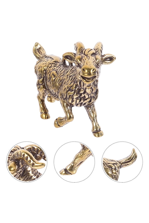 Brass Goat Keychain Hanging Ornament Golden 1Pcs for Friend Gatherings Retro Style