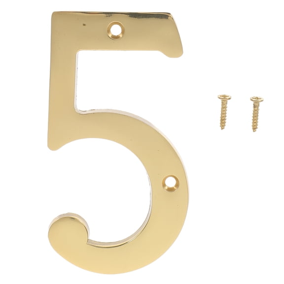 LOLIPPYY Brass Mailbox Numbers House Number Plaque Golden Rustic Style for Hotel Exterior 1Pack