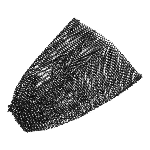 LOLIPPYY Breathable Black Mesh Rhinestone Headpiece Elastic Headscarf for Disco and Rave Parties