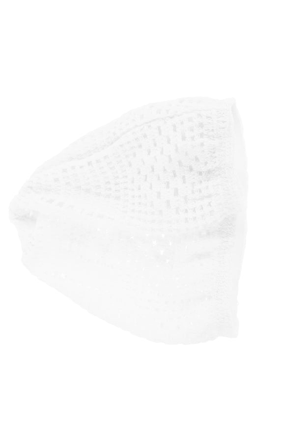 Breathable Cotton White Muslim Cap for Men Handknitted Traditional Prayer Hat for Hajj and Eid