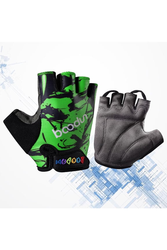 Breathable Green Racing Gloves for Outdoor Activities with Shockproof Features