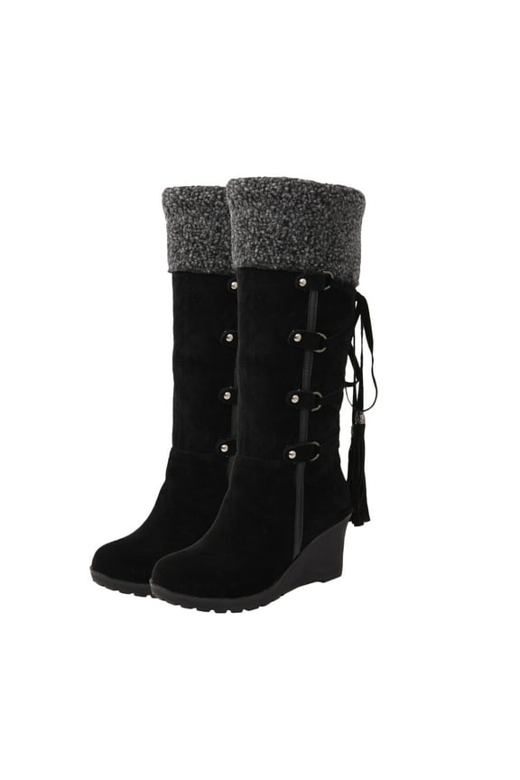 Breathable High Boots Fashion Slipsole Black 1 Pair