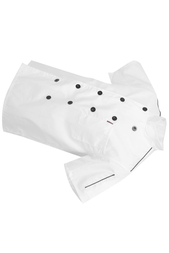 Breathable White Chef Jacket with Short Sleeves and Stand-Up Collar for Restaurant Kitchen Uniform