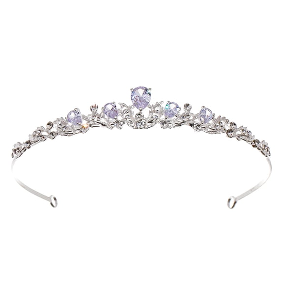 LOLIPPYY Bridal Rhinestone Crown Plated Silver Alloy Wedding Hair Jewelry Chic Bride Tiaras