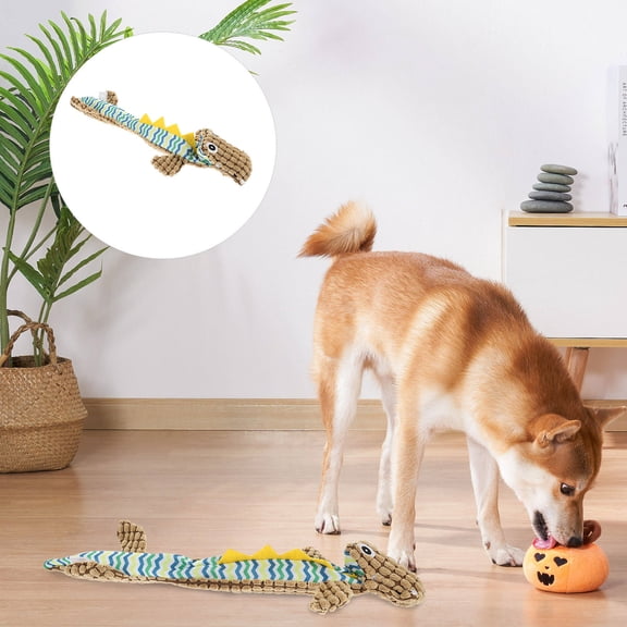 LOLIPPYY Brown Cloth Squeaky Dog Toy for Pet Use Lightweight Chew Toy Encourages Healthy Chewing 9.5 Inch