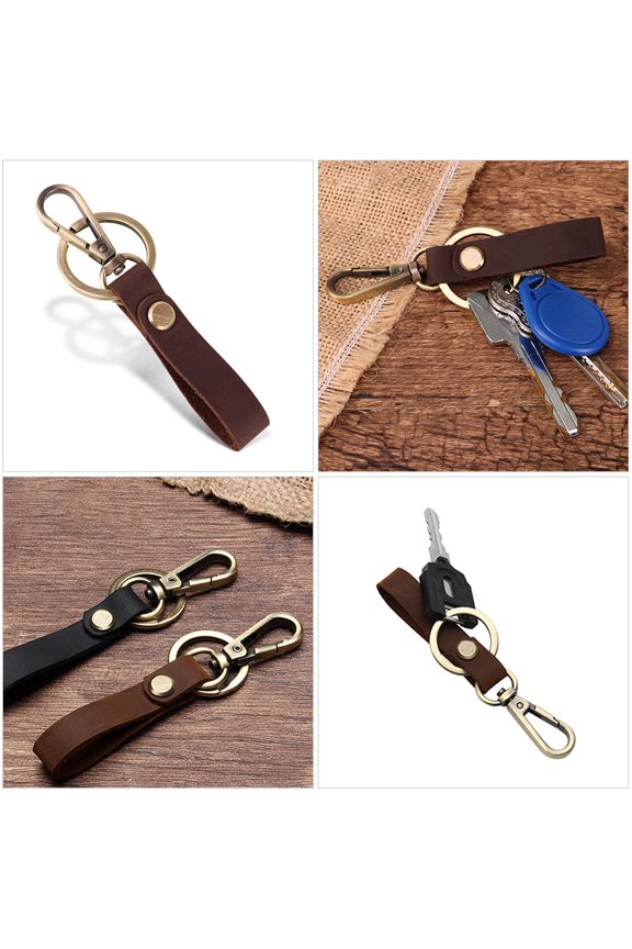 Brown Faux Keyring for Convenient Key Storage and Hanging