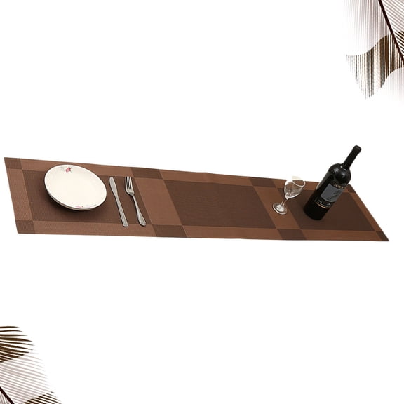 LOLIPPYY Brown Insulated PVC Dining Table Mat, Non-Stain Western Style Placemat for Kitchen and Home, 1 Piece