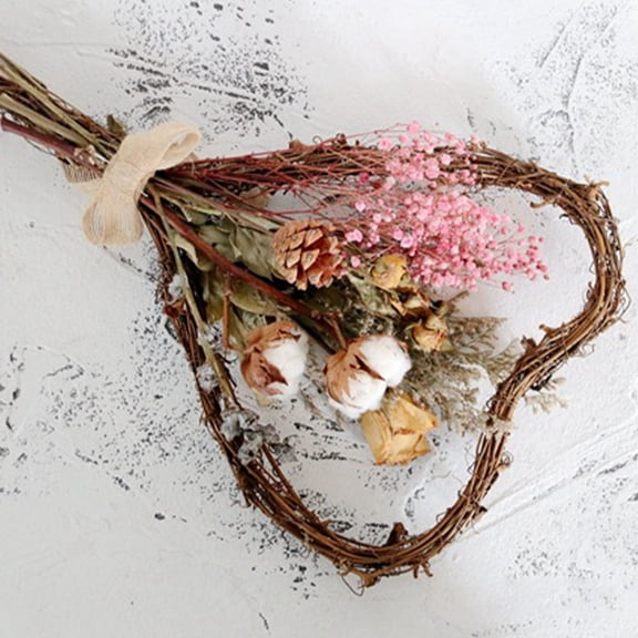 LOLIPPYY Brown Natural Grapevine Wreath Heart Shape with Handle Perfect for Wedding Birthday Decor