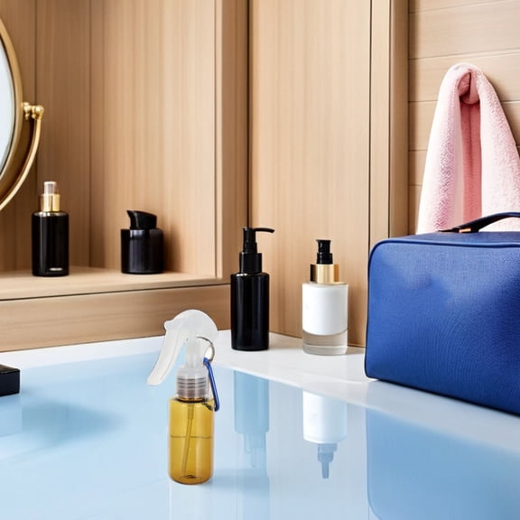 LOLIPPYY Brown Plastic Travel Spray Bottle, 6Pcs, Portable, Leak-Proof, Refillable, with Keychain