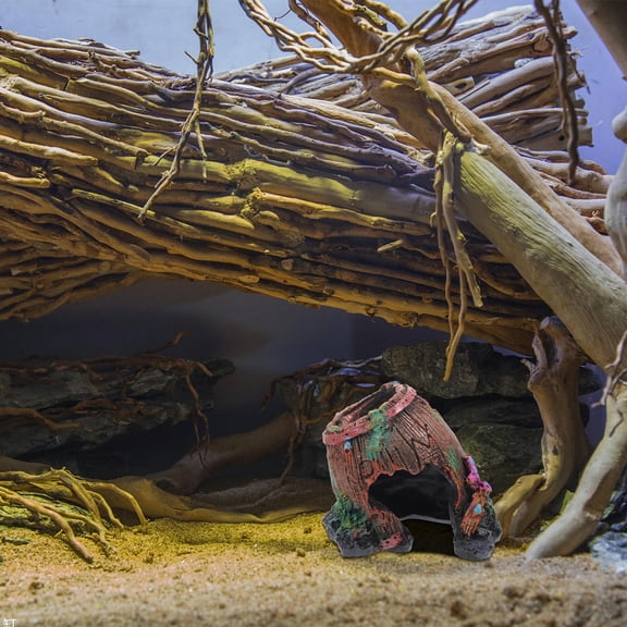 LOLIPPYY Brown Resin Reptile Hide with Natural Look Perfect for Bearded Dragon and Tortoise Enclosure