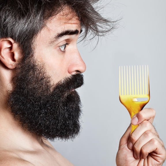 LOLIPPYY Brown Retro Style Large Tooth Comb for Male Hair Styling Detangles Thick and Curly Hair