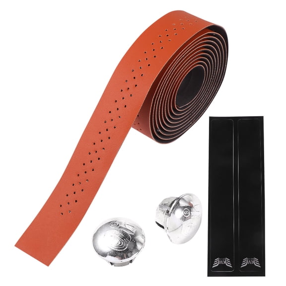 LOLIPPYY 1Set PU Bike Handlebar Strap Brown with Adhesive Backing for Mountain Road Bicycle Cycling