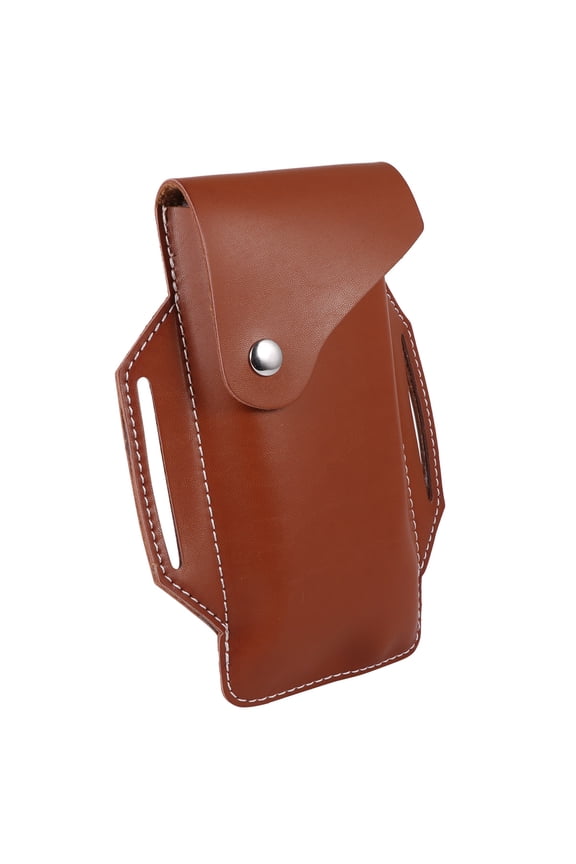 Brown Waist Bag with Button Closure, Sporty Design for Secure Phone, Key Storage and Hands-Free Convenience