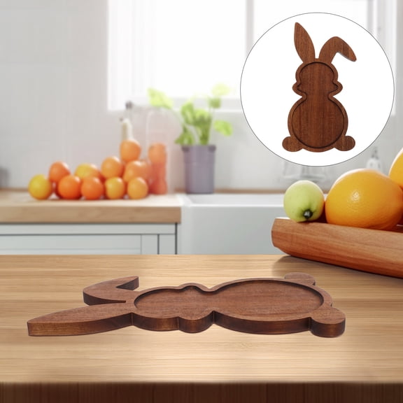 LOLIPPYY Brown Wood Bunny Cutting Board Cute Design for Fruit Vegetable Prep and Serving