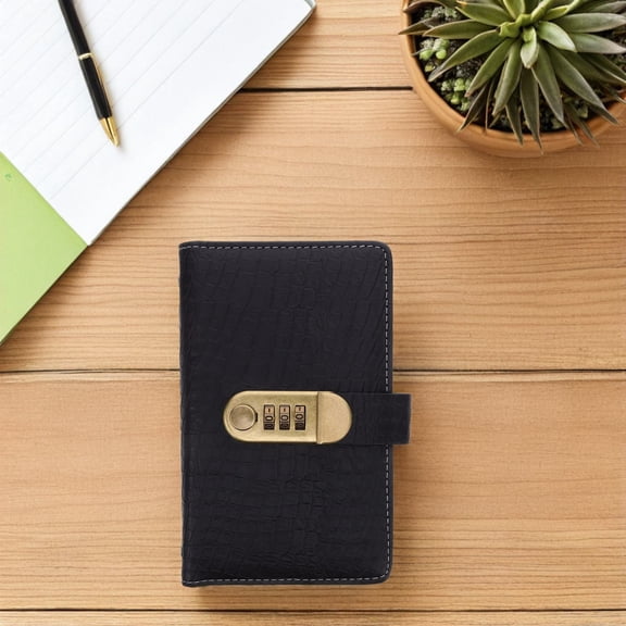 LOLIPPYY Budget Saving Binder with 3 Digit Password Lock Black for Secure Cash and Card Organization