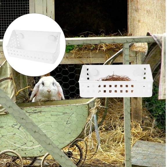 LOLIPPYY White ABS Bunny Hay Dispenser 1 Pack for Indoor Pet Care and Feeding