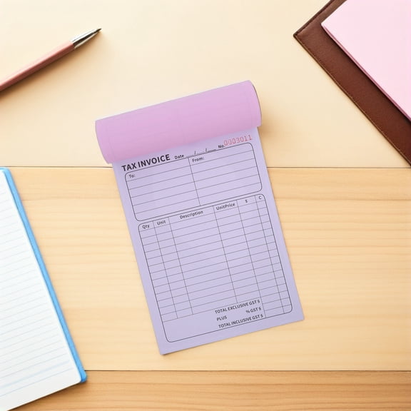 LOLIPPYY Business Invoice Receipt Book Multi Color Two Part Forms for Small Business Financial Records