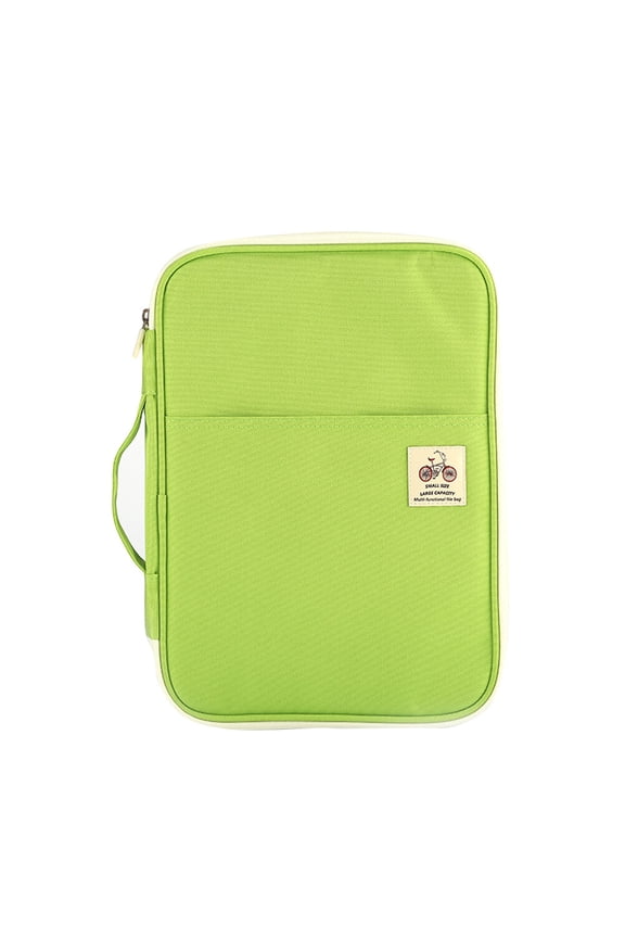 Business Storage Case A4 Document Bag Oxford Cloth Light Green for School 1Pack