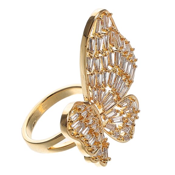 LOLIPPYY Butterfly Statement Ring in Plated with Sparkling Crystals Comfortable