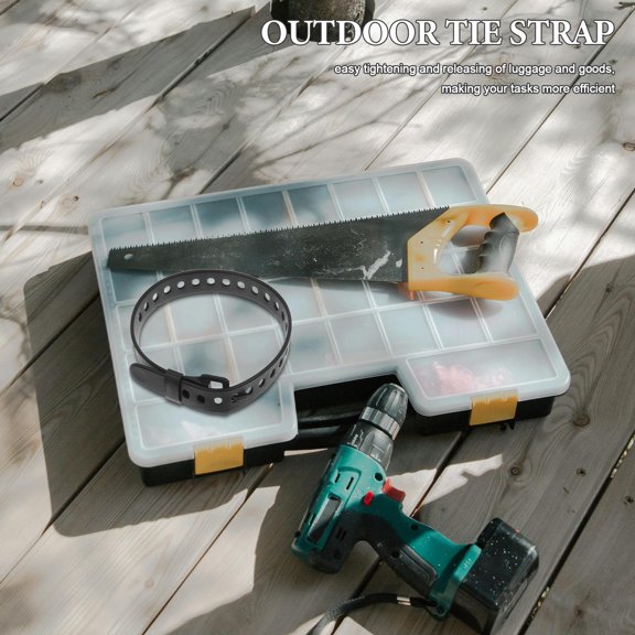 LOLIPPYY Cable Ties Reusable Multifunctional Straps Black TPU Adjustable Length for Outdoor Activities 1Set