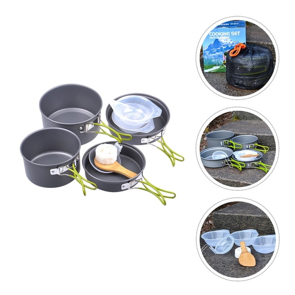 LOLIPPYY Camping Cookware Portable Kit for Outdoor Use Alumina Cookware Set Assorted Color for 23 People