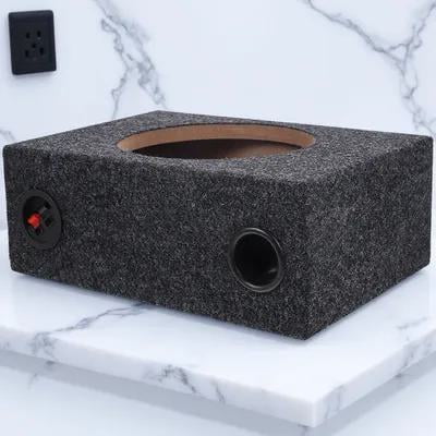 LOLIPPYY Car Audio 8 Inch Sealed Subwoofer Box Carpeted Wood Speaker Enclosure Black