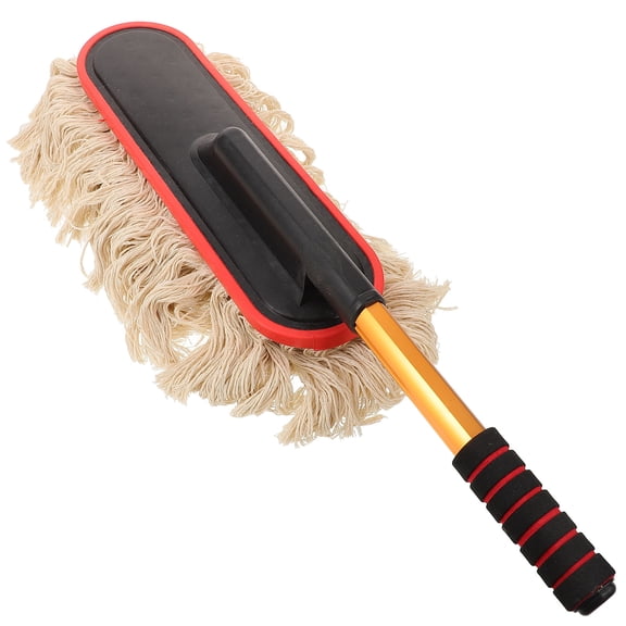 LOLIPPYY Car Cleaning Tool with Soft Cotton Brush and Telescopic Plastic Handle