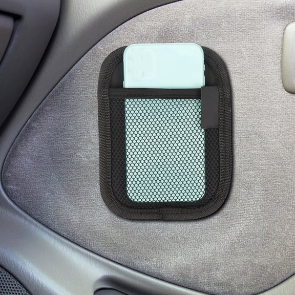 LOLIPPYY Car Console Organizer Bag Black Storage Pouch with Phone Net Pocket for Car Organization