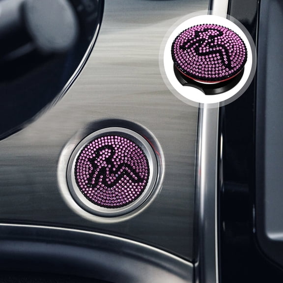 LOLIPPYY Car Engine Start Ring Cover Protection with Rhinestone 1Pack