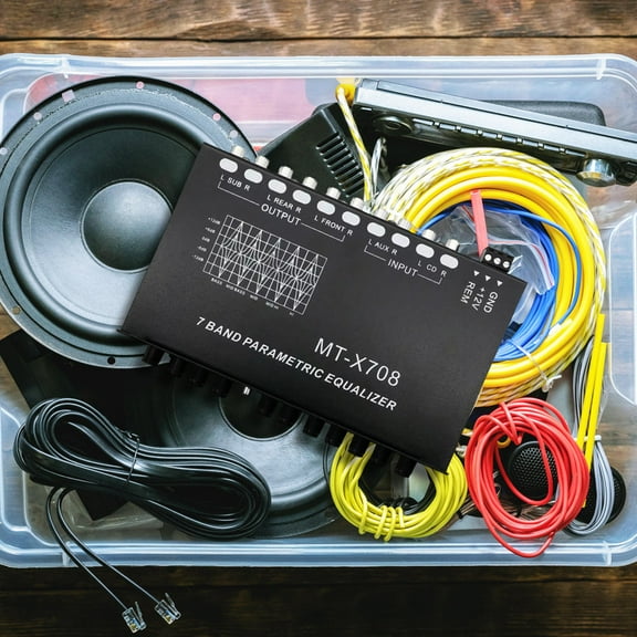 LOLIPPYY 7-Band Car Audio Equalizer Compact Size Metal Build Black Finish