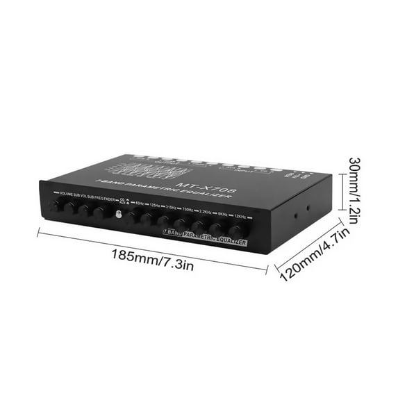 LOLIPPYY 7-Band Car Audio Equalizer Compact Size Metal Build Black Finish