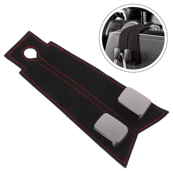 LOLIPPYY Car Headrest Hooks for Vehicle Storage PU Black Organizers Durable and ScratchFree for Handbags and Umbrellas
