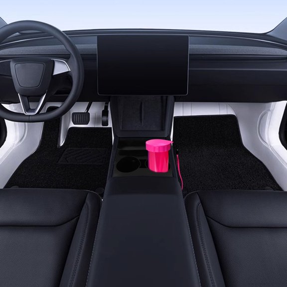LOLIPPYY Car Interior Accessories Black Silicone Cup Holder Limiter with Multi Storage Slots