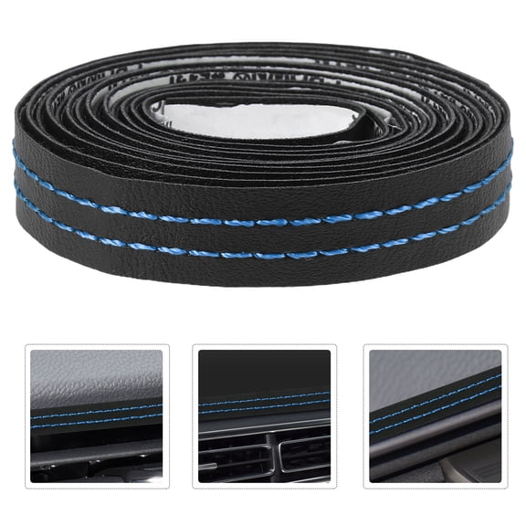 LOLIPPYY Car Interior Dash Trim in Blue PU Material for Easy Installation and Decoration