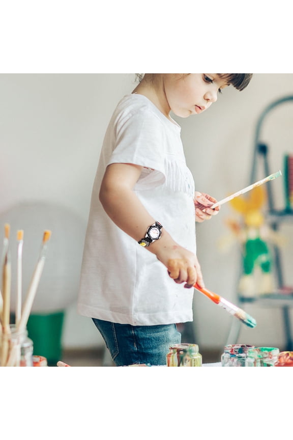 Car Pattern Watch Waterproof Cartoon Design PVC 1Pack Black