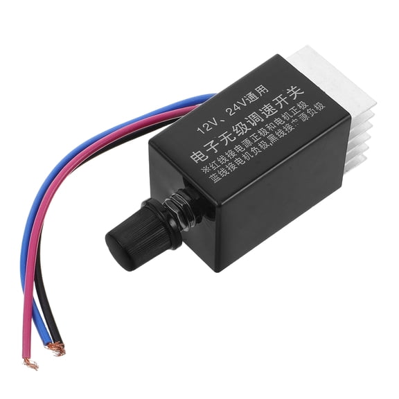 LOLIPPYY Car Radiator Fan Controller Switch 12V 24V Dc Motor Speed Regulator Black