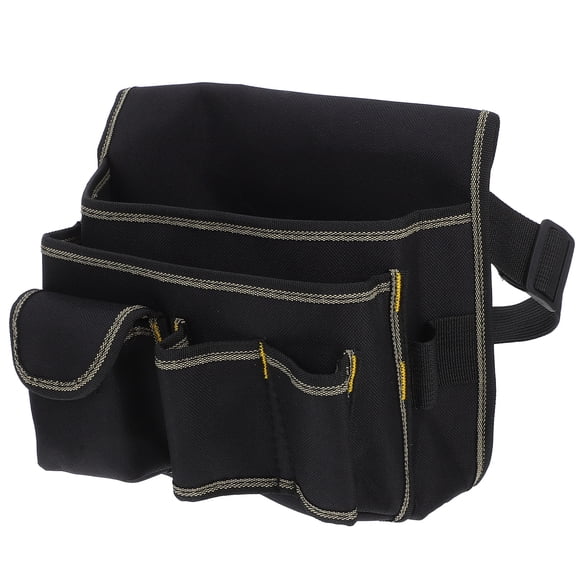 LOLIPPYY Black Carpenter Tool Belt Pouch, Multifunctional Portable Waist Bag for Construction and Storage