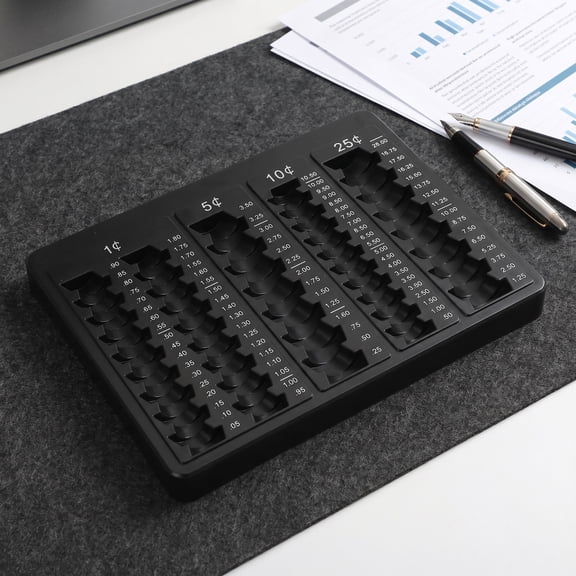 LOLIPPYY Black Plastic Cash Register Tray, Universal Replacement Till Insert , POS Drawer Organizer Accessory