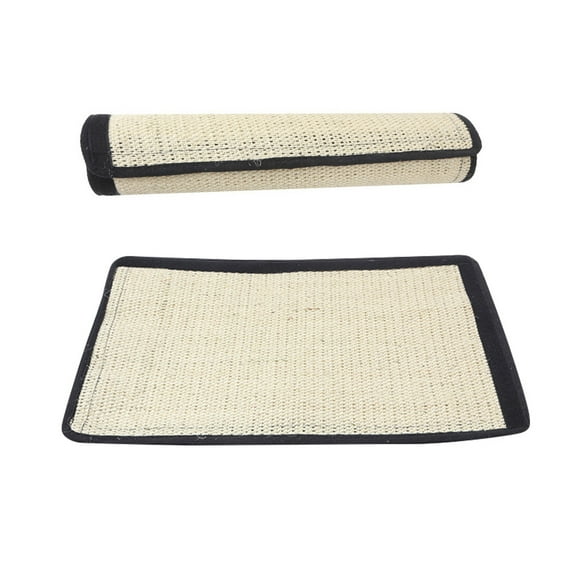 LOLIPPYY Cat Scratcher Pad Durable Sisal Mat Black Easy Roll Up Furniture Protector