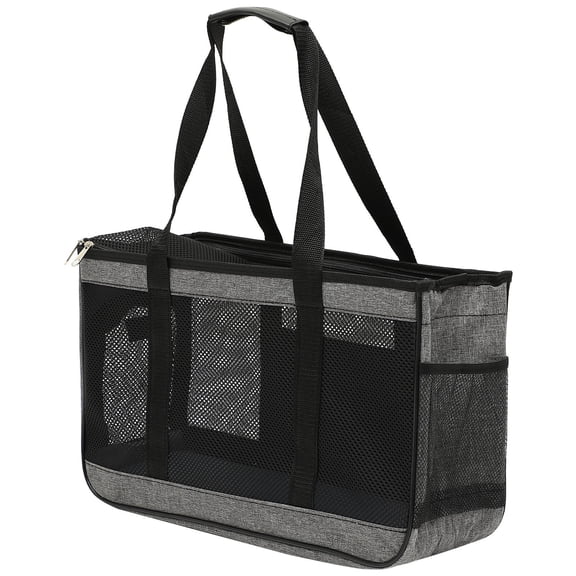 LOLIPPYY Grey Oxford Cloth Cat Carrier Bag with Breathable Mesh for Travel, Walking, and Comfortable Pet Transport Set