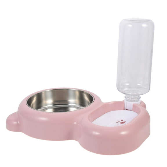 LOLIPPYY Cat Water Bowl Multi-function Cat Feeder Pink PP Pet Supply 1Set