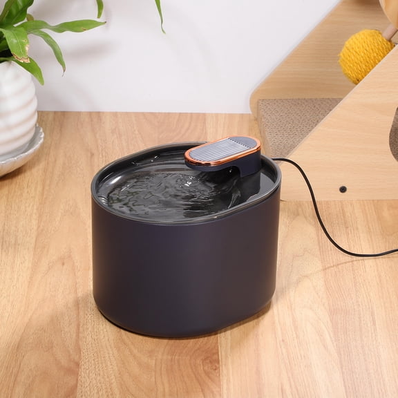 LOLIPPYY Cat Water Fountain with Low Water Level Protection Dark Blue 1Set