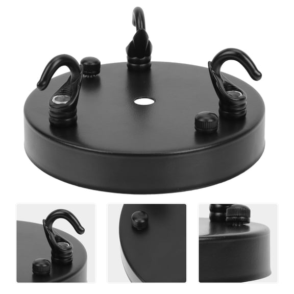 LOLIPPYY Ceiling Light Socket Black Metal Round Light Mounting 1Set