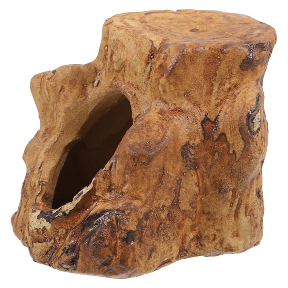 LOLIPPYY Ceramic Aquarium Log Fish Tank Decoration Brown Natural Betta Fish Breeding Hide
