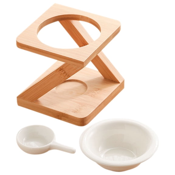 LOLIPPYY Ceramic Essential Oil Burner Incense Aroma Diffuser Beige for Home Decorative Candle Holder 100ml