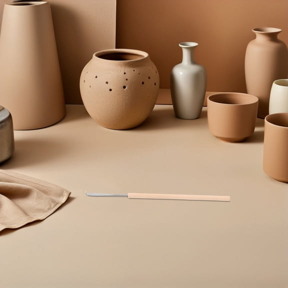 LOLIPPYY Ceramic Sculpting Tools with Ergonomic Wooden Handle for Pottery Creation and Clay Carving