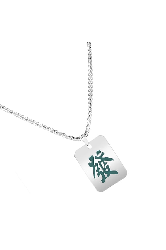 Women Necklace Chinese Mahjong Design Alloy 1Pcs