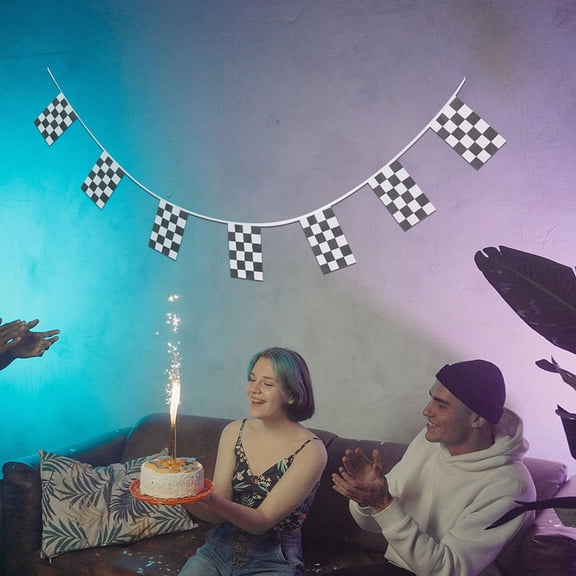 LOLIPPYY Checkered Flag for Racing Party Decorations and Race Car Theme Events